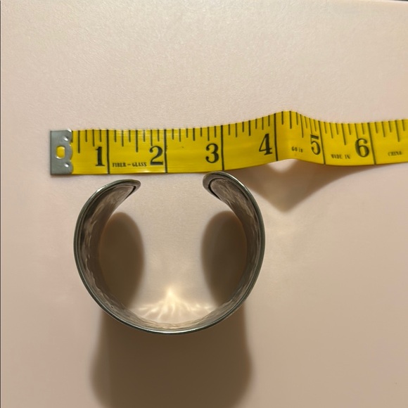 Silver Hammered Cuff Bracelet - Picture 3 of 4